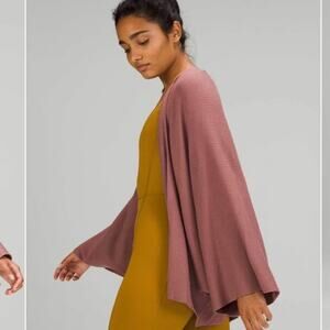 Lululemon Size XS/S Cashlu Knit Textured Wrap Spiced Chai Sweater